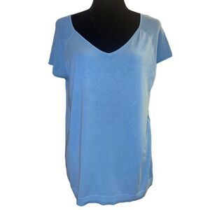 Loft Double v-Neck Cap Sleeves Seafoam Green Top Size‎ Large